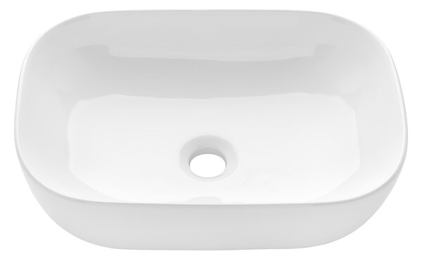 Invena Vitoria, keramické umyvadlo na desku 455x320x135 mm, bílá lesklá, INV-CE-48-001-W