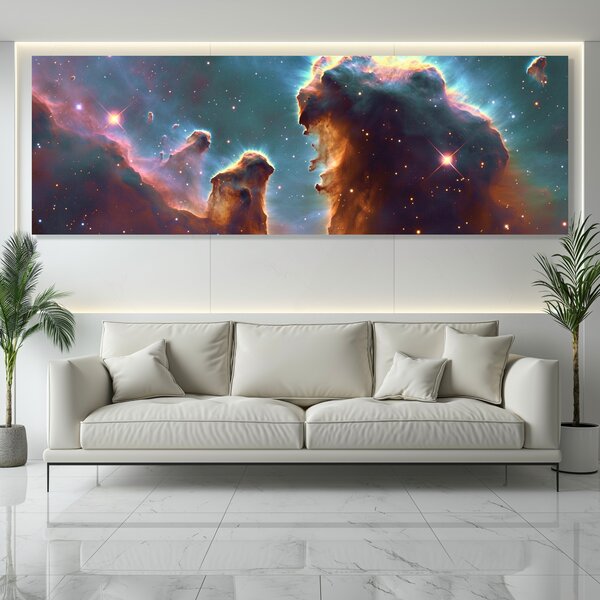 Obraz na plátně - Hvězdná mlhovina, Nebula Astraeus FeelHappy.cz Rozměr obrazu (Šířka x Výška): 60 x 20 cm