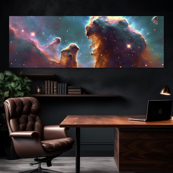 Obraz na plátně - Hvězdná mlhovina, Nebula Astraeus FeelHappy.cz Rozměr obrazu (Šířka x Výška): 60 x 20 cm