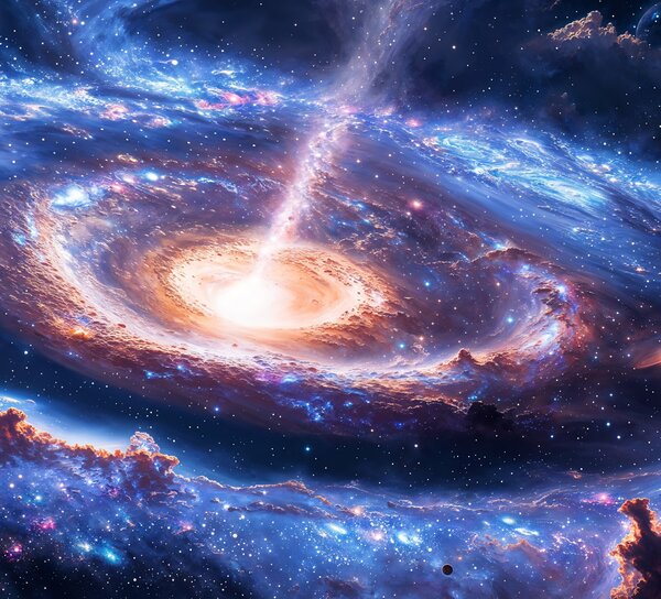 Obraz na plátně - Galaxie Quesor FeelHappy.cz Rozměr obrazu (Šířka x Výška): 60 x 20 cm