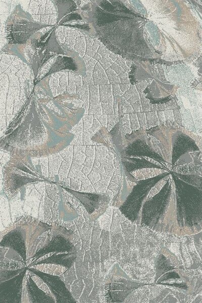 Agnella Kusový koberec Lida Ceramo Malachit Květy zelený Rozměr: 80x150 cm