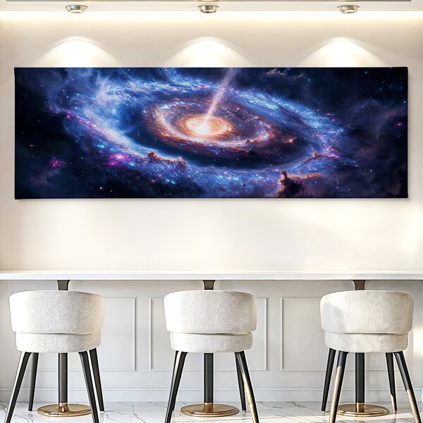 Obraz na plátně - Galaxie Quesor FeelHappy.cz Rozměr obrazu (Šířka x Výška): 60 x 20 cm
