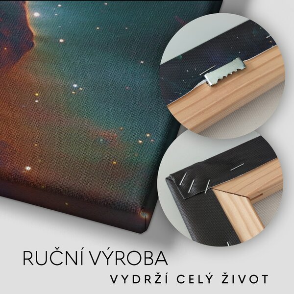 Obraz na plátně - Hvězdná mlhovina, Nebula Astraeus FeelHappy.cz Rozměr obrazu (Šířka x Výška): 60 x 20 cm