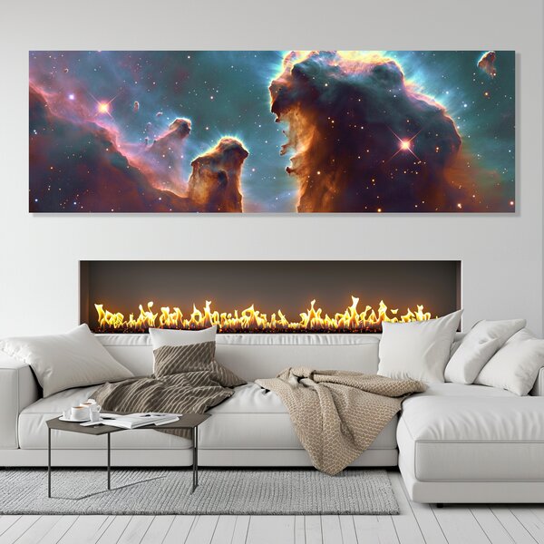Obraz na plátně - Hvězdná mlhovina, Nebula Astraeus FeelHappy.cz Rozměr obrazu (Šířka x Výška): 60 x 20 cm
