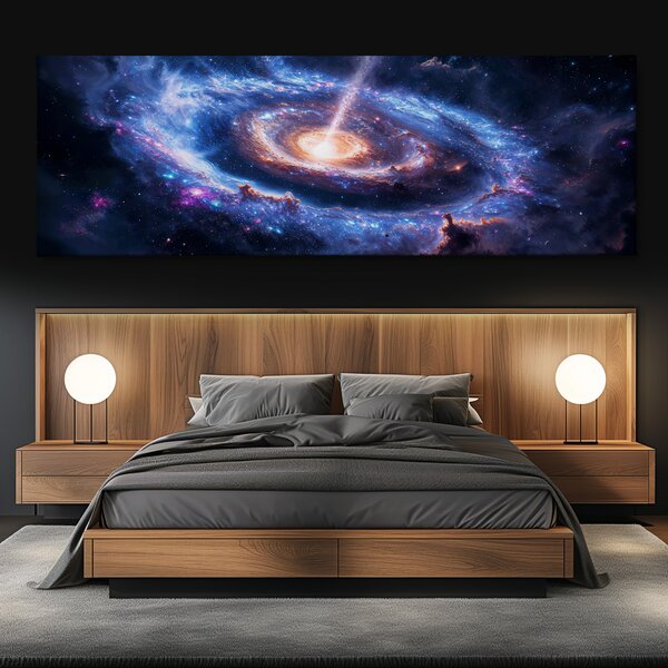 Obraz na plátně - Galaxie Quesor FeelHappy.cz Rozměr obrazu (Šířka x Výška): 60 x 20 cm
