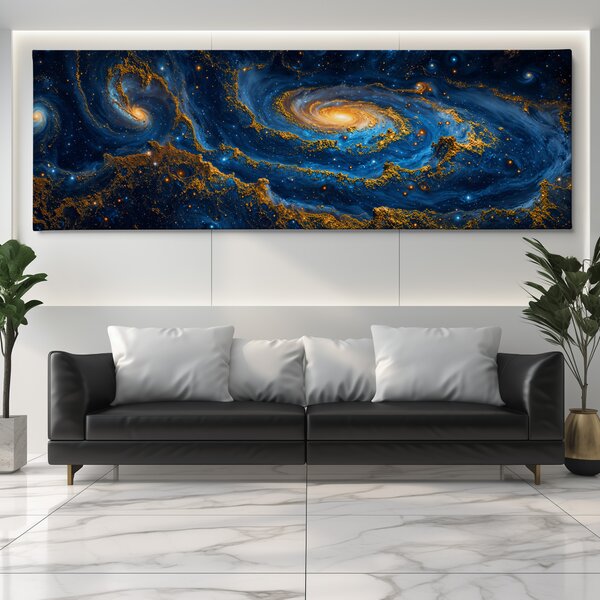 Obraz na plátně - Galaxie Gnosar FeelHappy.cz Rozměr obrazu (Šířka x Výška): 60 x 20 cm