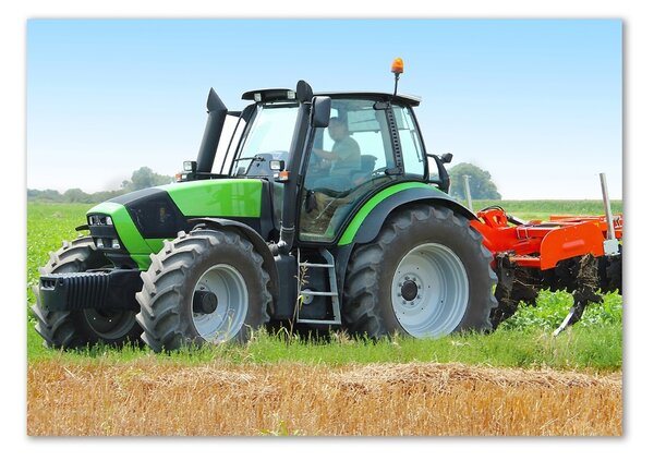 Fotoobraz na skle Traktor na poli osh-71871011