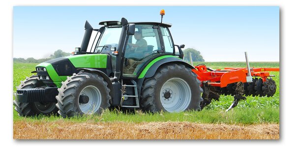 Fotoobraz na skle Traktor na poli osh-71871011