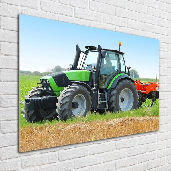 Fotoobraz na skle Traktor na poli osh-71871011
