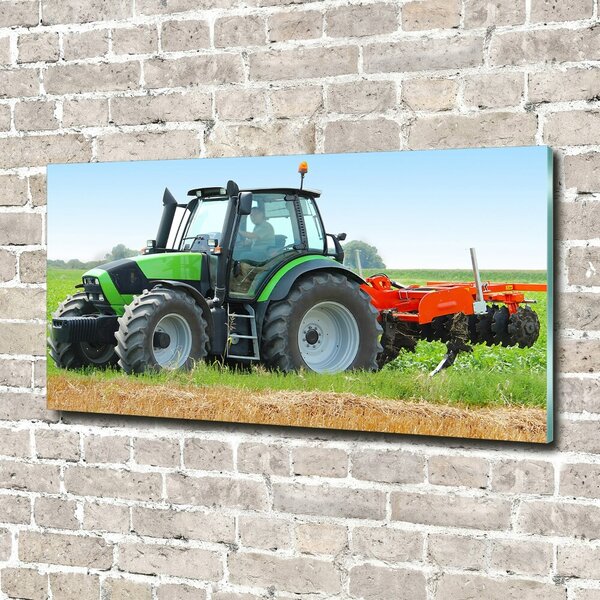 Fotoobraz na skle Traktor na poli osh-71871011