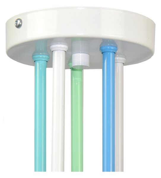 Light for home - Závěsné svítidlo 1001/5MP2 MONDO, 5xE27/60W, modrá, šedá, tyrkysová, akvamarínová, bílá, 5xE27/60W, E27, modrá, šedá, tyrkysová, akvamarínová, bílá
