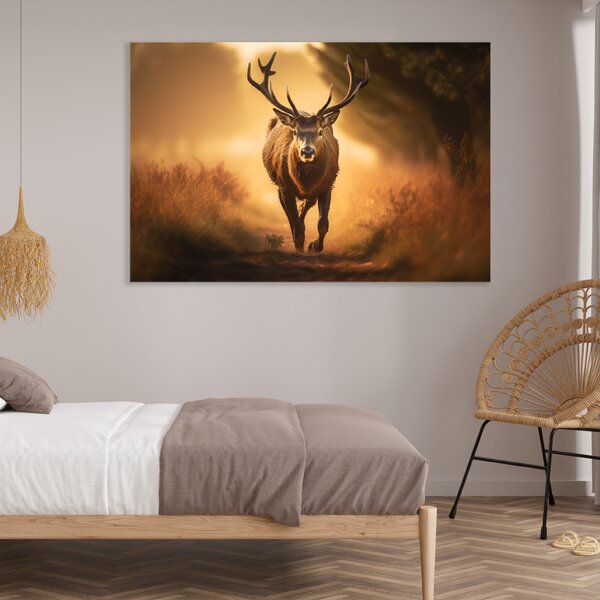 Obraz na plátně - Jelen v divoké přírodě FeelHappy.cz Rozměr obrazu (Šířka x Výška): 40 x 30 cm
