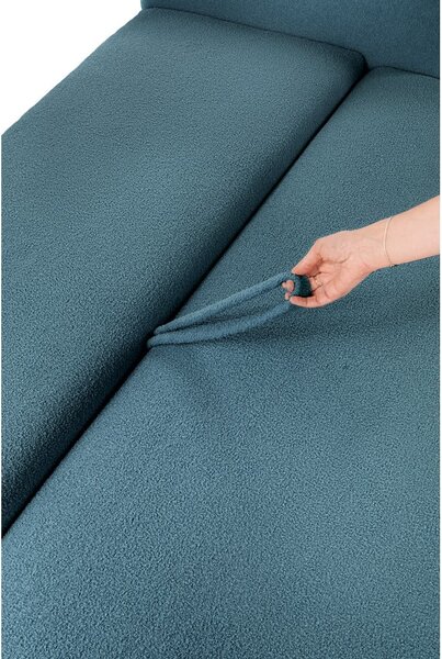 Modrá rozkládací pohovka z textilie bouclé 247 cm Quinoa – Bonami Selection
