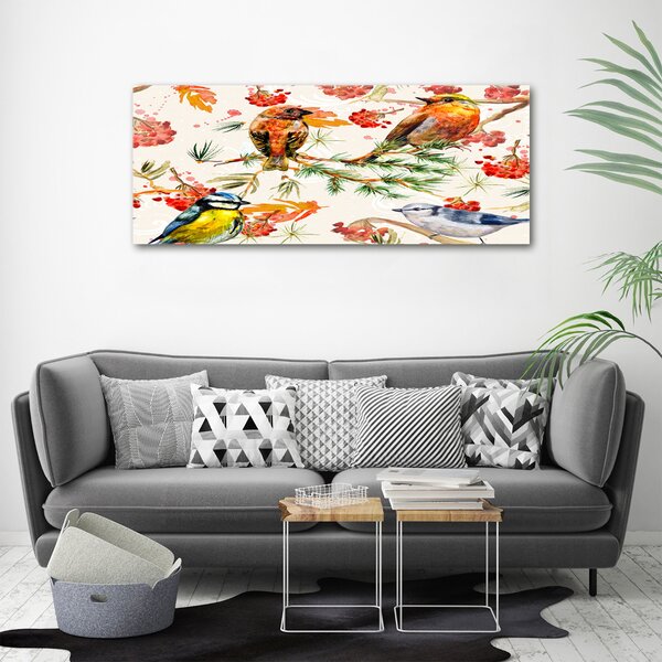 Moderní obraz canvas na rámu jehličňany a ptáci oc-73252518