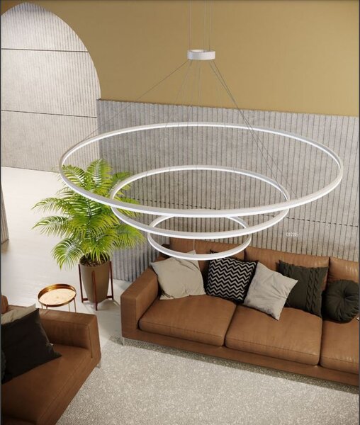 Redo Závěsné LED svítidlo ORBIT ø 120/ø80/ø40 cm, 4000K, 3 kruhy Barva: Bílá, Stmívání, řízení: TRIAC