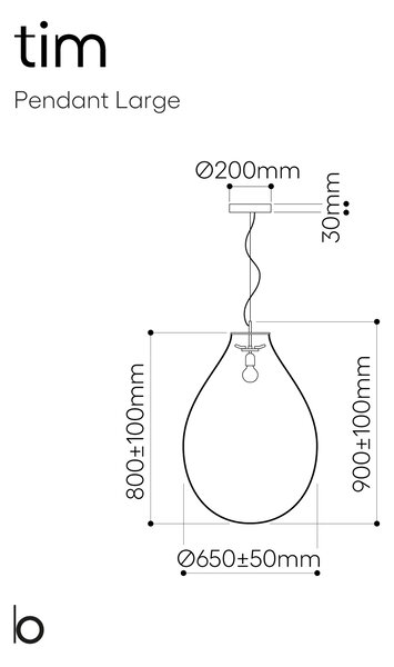 Bomma Luxusní závěsné svítidlo Tim large, ø 65 cm Barva: Čiré sklo, Povrch Montury: Měděná