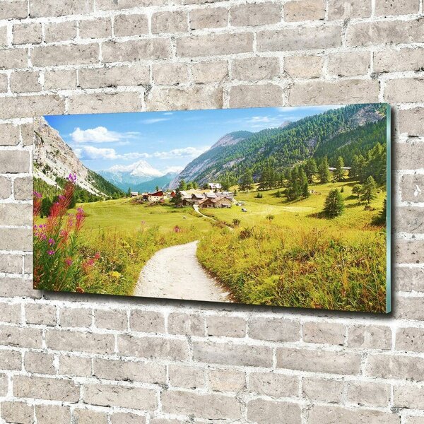 Foto obraz skleněný horizontální Pastvina v Alpách osh-73408586