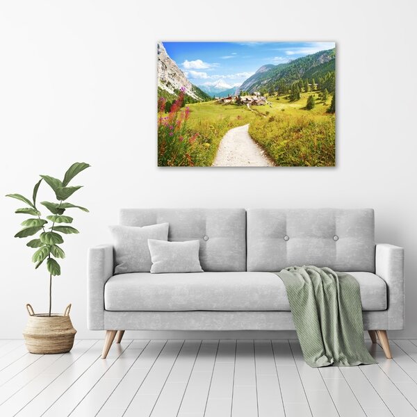 Foto obraz skleněný horizontální Pastvina v Alpách osh-73408586