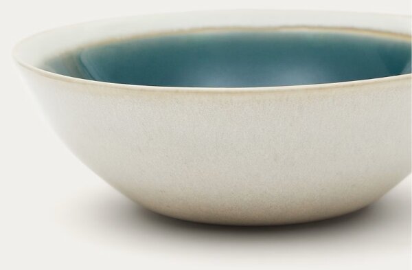 Modro-bílá keramická miska Kave Home Sanet 15,5 cm