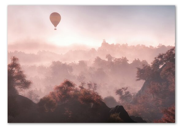 Foto obraz skleněný horizontální Balon nad lesem osh-73608942