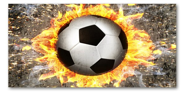 Foto obraz sklo tvrzené Hořící fotbalový míč osh-73632550