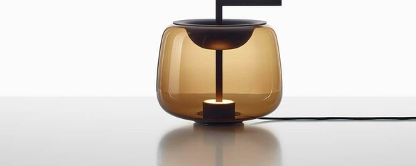 Brokis LED designová stolní lampa Double PC1296 Barva skla: Šedá kouřová - transparentní sklo