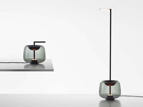 Brokis Stojací lampa Double PC1297 Barva skla: Hnědá kouřová - transparentní sklo