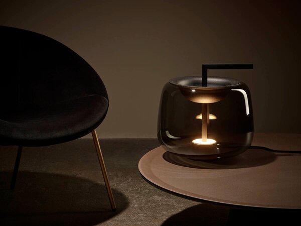 Brokis LED designová stolní lampa Double PC1296 Barva skla: Šedá kouřová - transparentní sklo