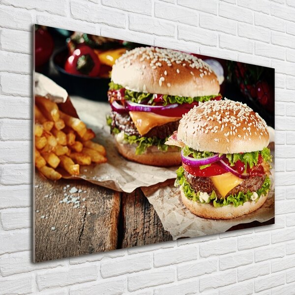 Foto obraz skleněný horizontální Hamburgery osh-74120403
