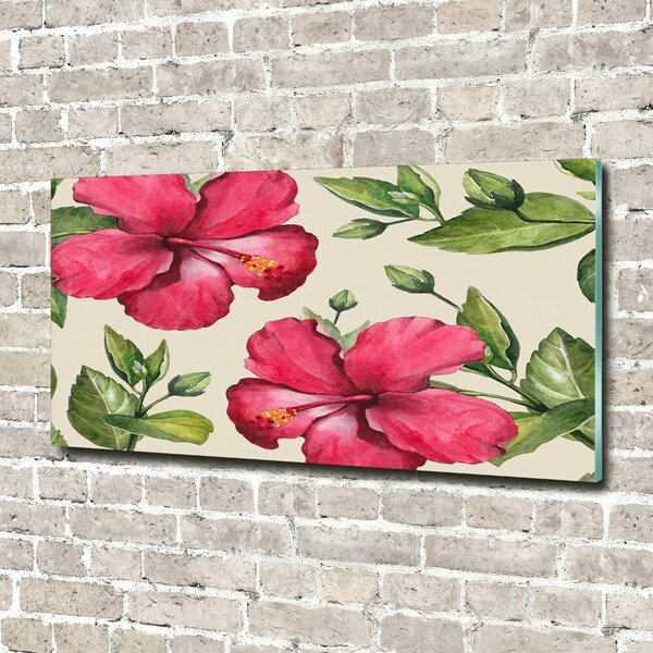Foto obraz fotografie na skle Růžový hibiskus osh-74431005