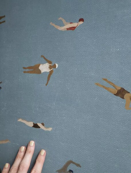Fine Little Day Plakát Swimmers Blue Rozměr: 70x50 cm