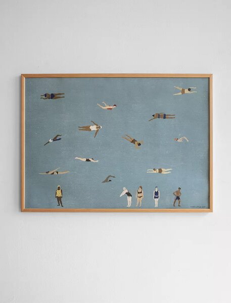 Fine Little Day Plakát Swimmers Blue Rozměr: 70x50 cm