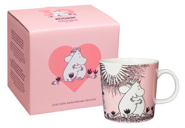 Hrnek Moomin Love 0,3l, růžový / 30. výročí, dárkový box