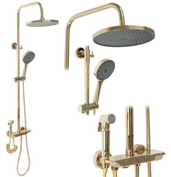 Rea Max, termostatický sprchový set s baterií, zlatá lesklá, REA-P6617