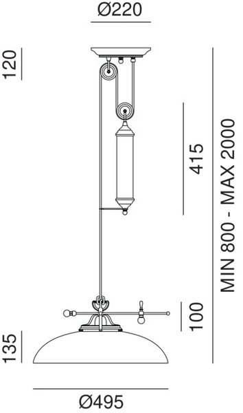 Il Fanale Rustikální závěsné svítidlo COUNTRY SALISCENDI ø 495 mm