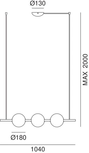 Il Fanale Designové závěsné svítidlo ALMA 1040 mm - 3 stínidlá