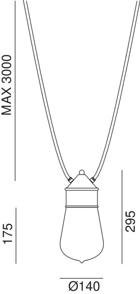 Il Fanale Designové závěsné svítidlo DROP 3000 mm, IP55