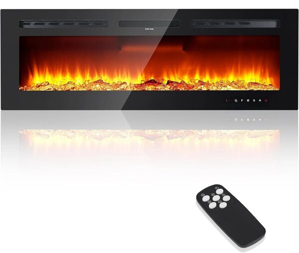 Elektrické krbové topení – nástěnné krbové topení – zdroj tepla a atmosféry – vestavěné krbové topení – digitální krb – 40 palců