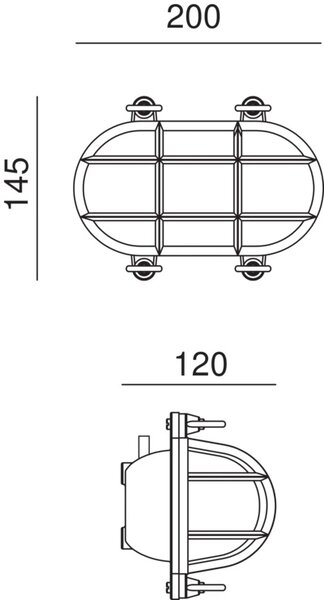 Il Fanale Venkovní retro stropní svítidlo MARINA 200 mm, IP54