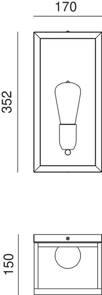 Il Fanale Venkovní nástěnné svítidlo QUADRO 352 mm, IP55
