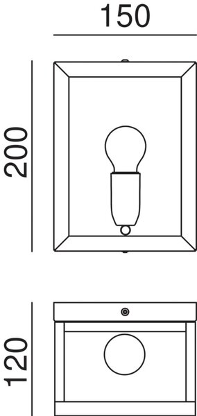 Il Fanale Venkovní nástěnné svítidlo QUADRO 200 mm, IP55