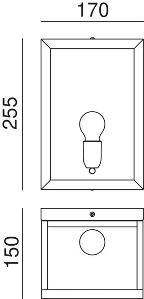 Il Fanale Venkovní nástěnné svítidlo QUADRO 255 mm, IP55