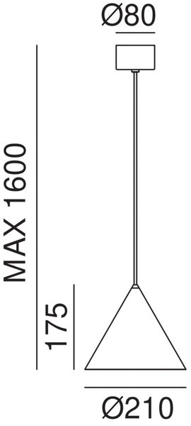 Il Fanale Minimalistické závěsné svítidlo CONE ø 210 mm Barva: Antické železo