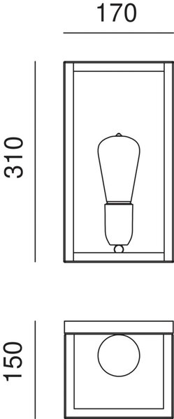 Il Fanale Designové nástěnné svítidlo LONDON BLOCCO