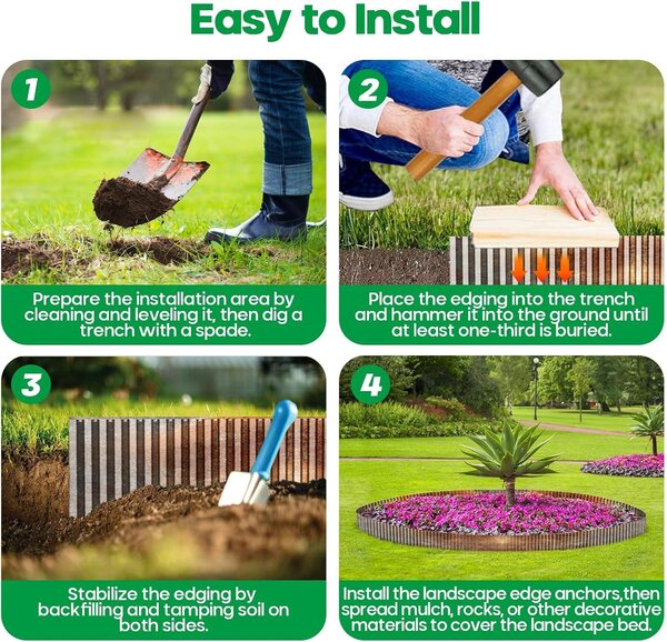 Zahradní branka plotová branka - Kovová - Rezavá barva - Dekorativní plot pro zahradu