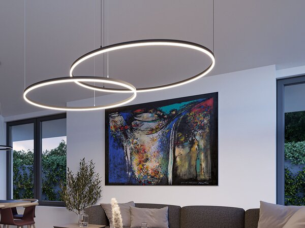 Led2 Závěsné LED svítidlo CIRCLE P-Z ø 120 cm, 3000/4000K Barva: Černá, Stmívání, řízení: TRIAC