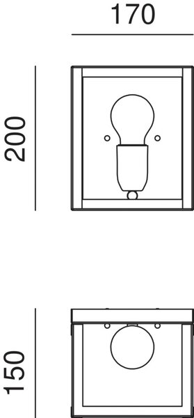 Il Fanale Designové nástěnné svítidlo LONDON QUADRATA