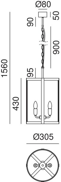 Il Fanale Designové závěsné svítidlo LONDON TONDA ø 305 mm