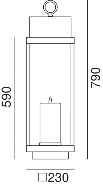 Il Fanale Venkovní retro stojací lampa LANTERNE 790 mm, IP65