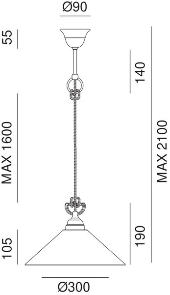 Il Fanale Minimalistické závěsné svítidlo TABIÀ ø 300 mm